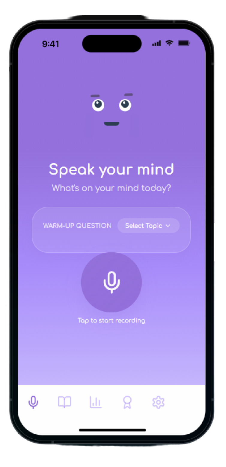 Vocolens AI voice journal mobile app interface